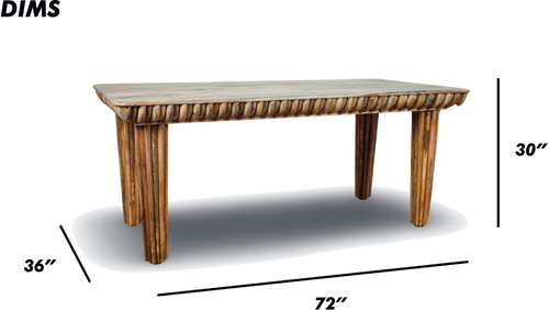 Wood Carved Edge Dining Table