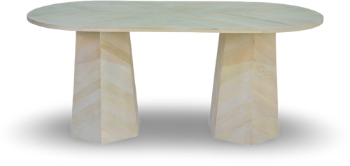Chevron Pattern Oval Dining Table