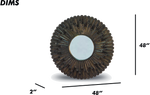 Sunburst Carved Wood Mirror