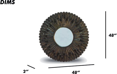 Sunburst Carved Wood Mirror