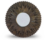 Sunburst Carved Wood Mirror