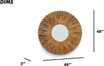 Sunburst Carved Wood Mirror