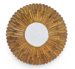 Sunburst Carved Wood Mirror
