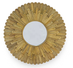 Sunburst Carved Wood Mirror