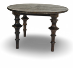 Round Wooden Table with Sculpted Legs