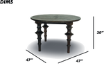 Round Wooden Table with Sculpted Legs
