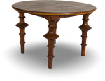 Round Wooden Table with Sculpted Legs