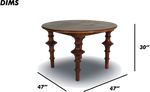 Round Wooden Table with Sculpted Legs