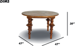 Round Wooden Table with Sculpted Legs