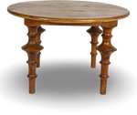Round Wooden Table with Sculpted Legs