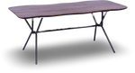 Organic Wood Dining Table with Metal Base