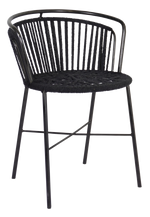 Black Woven Back Dining Chair