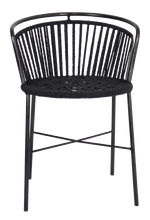 Black Woven Back Dining Chair