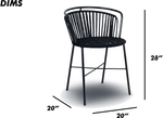 Black Woven Back Dining Chair