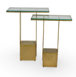 Modern Glass Top Nesting Side Tables