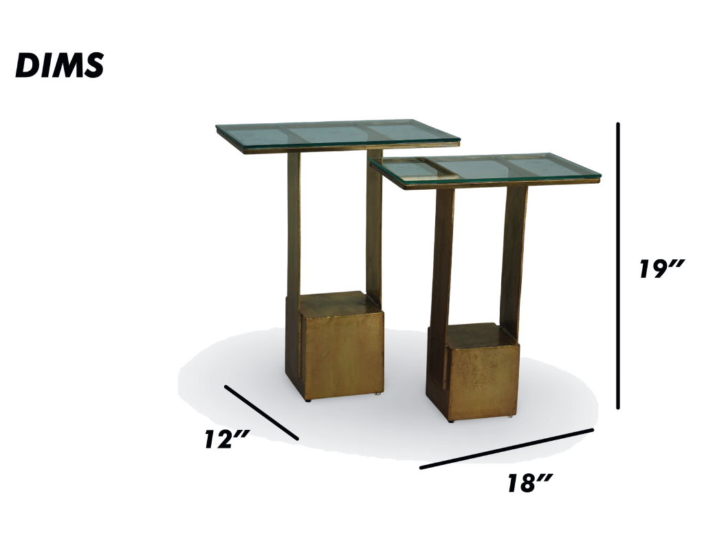 Modern Glass Top Nesting Side Tables