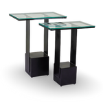 Modern Glass Top Nesting Side Tables