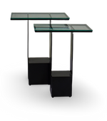 Modern Glass Top Nesting Side Tables