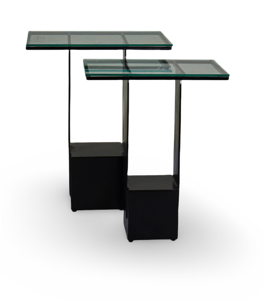 Modern Glass Top Nesting Side Tables