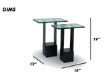 Modern Glass Top Nesting Side Tables