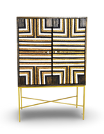 Geometric Inlay Bar Cabinet