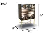 Geometric Inlay Bar Cabinet