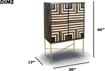 Geometric Wooden Bar Cabinet