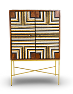 Geometric Inlay Bar Cabinet