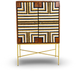 Geometric Wooden Bar Cabinet