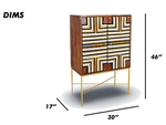 Geometric Inlay Bar Cabinet
