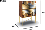 Geometric Wooden Bar Cabinet
