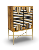 Geometric Inlay Bar Cabinet