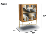 Geometric Inlay Bar Cabinet