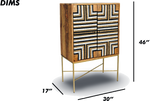 Geometric Wooden Bar Cabinet
