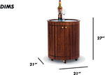 Round Wood Bar Trolley