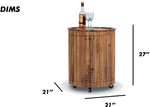 Round Wood Bar Trolley