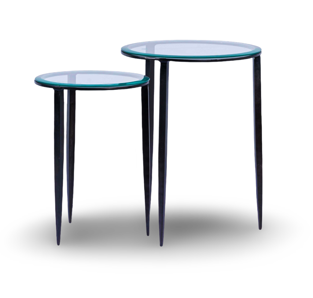 Round Glass Nesting Side Tables