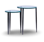Round Glass Nesting Side Tables