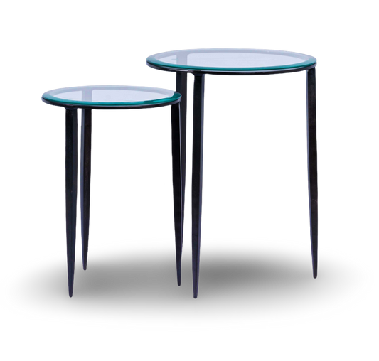 Round Glass Nesting Side Tables