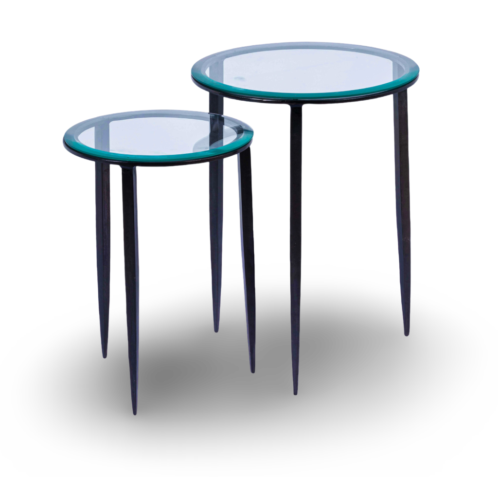 Round Glass Nesting Side Tables
