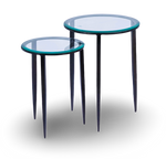 Round Glass Nesting Side Tables