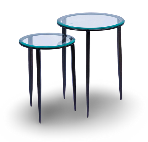 Round Glass Nesting Side Tables