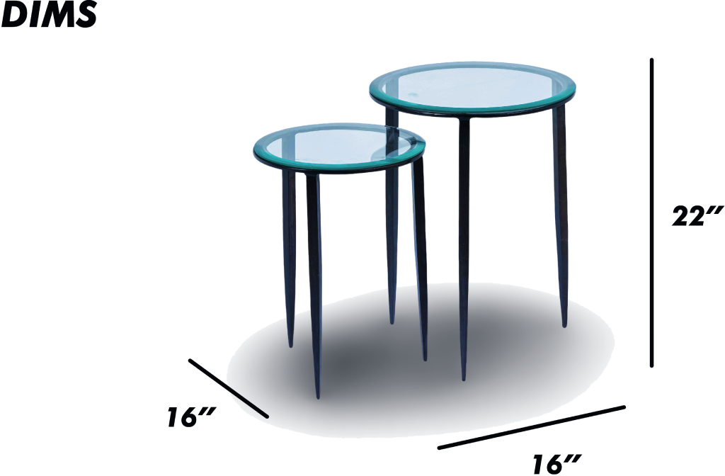 Round Glass Nesting Side Tables