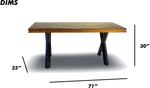 Rectangular Wood Dining Table with Black Metal Legs