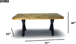 Rectangular Wood Dining Table with Black Metal Legs