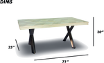 Rectangular Wood Dining Table with Black Metal Legs