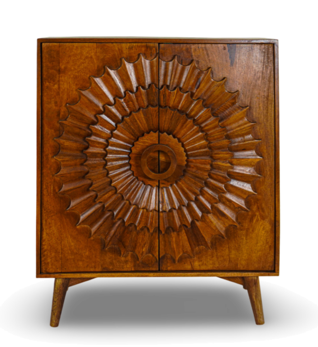 Brown Mandala Bar Cabinet
